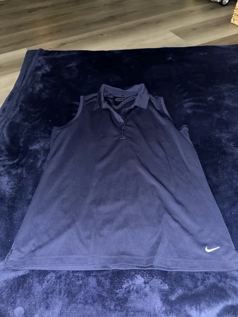 Nike Golf Sleeveless Polo Size XL Blue Dri-Fit