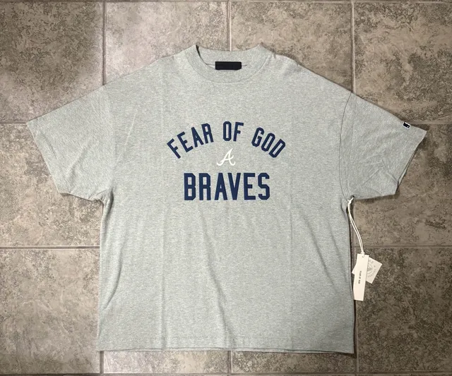 Fear of God Essentials Braves 90's Tee Dark Heather Men's - FW25 - US