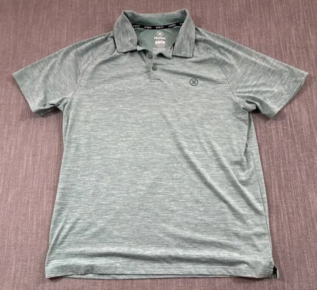 Hurley Performance Polo Shirt Size Large Green Heather Short Sleeve