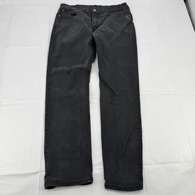 Levi's 514 Slim Straight Jeans 34x32 Black Denim Pre-Owned