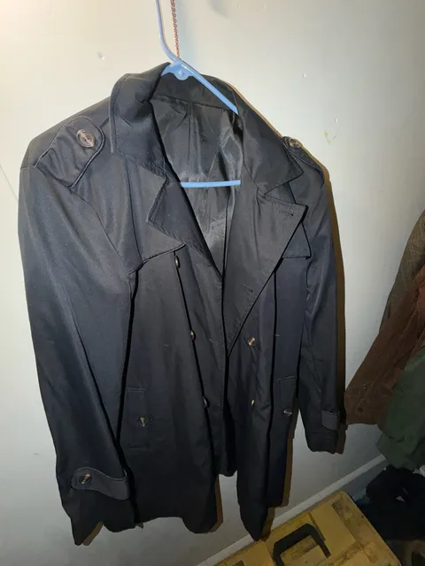Black Double Breasted Trench Coat