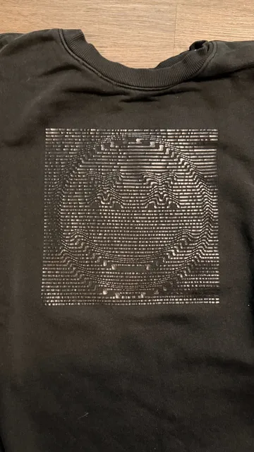 Smiley face Graphic Sweatshirt Black Square Graphic