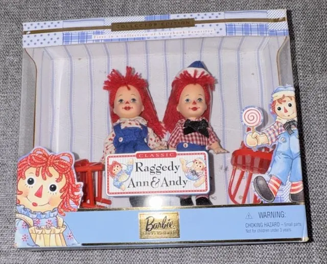 Mattel Barbie Collectibles Kelly & Tommy As Raggedy Ann & Andy Dolls