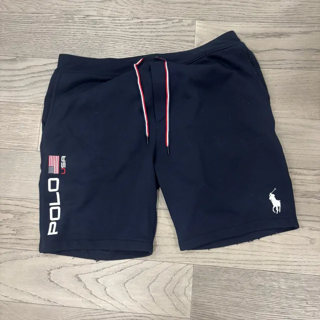 Polo Ralph Lauren USA Sweat Shorts XXL Navy Blue Drawstring