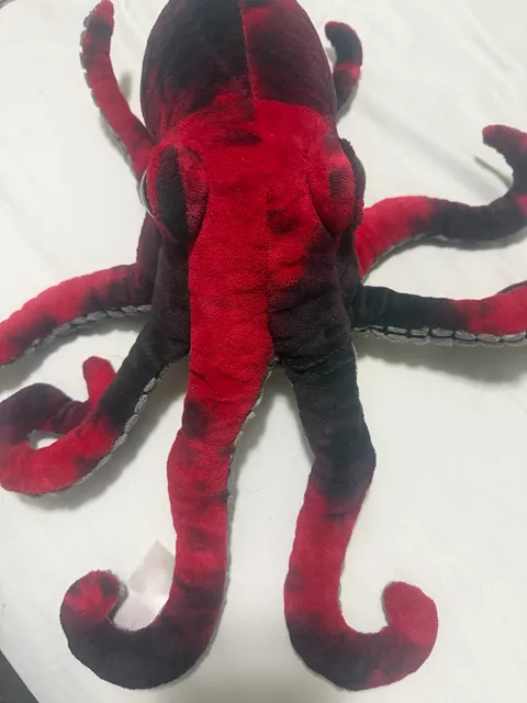 Fiesta Octopus Red Black Realistic Plush Stuffed Animal 16