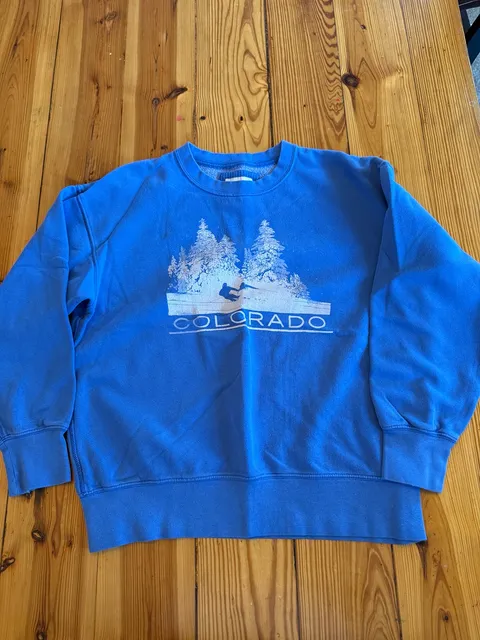 American Eagle Colorado Ski Sweatshirt Size XS Blue Graphic Pullover