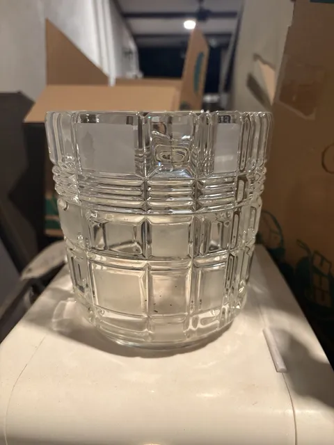 Mikasa Crystal Stratton Ice Bucket Clear / Frosted Geometric ...,