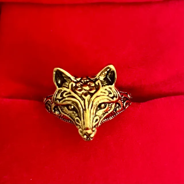 Burberry Prorsum Gold Fox Ring Size 6