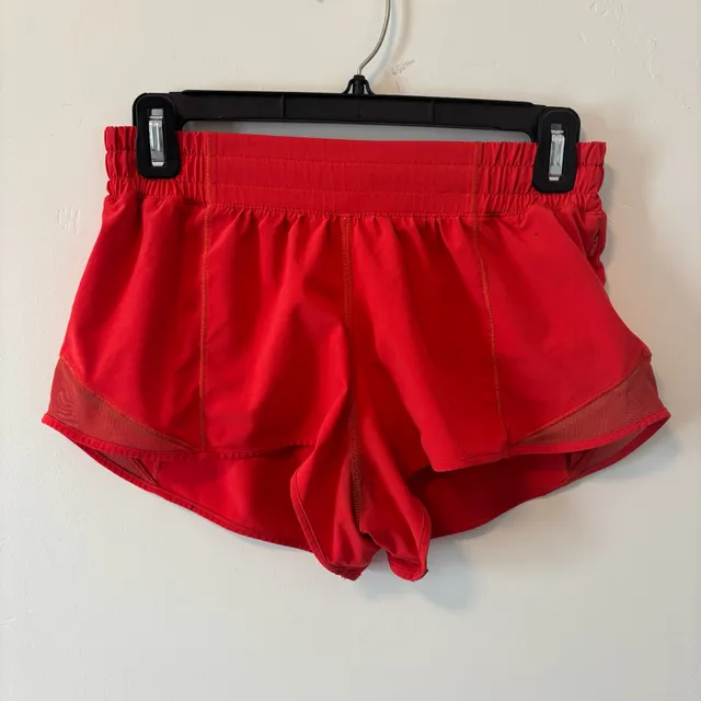 Lululemon Hotty Hot High Rise Short 4 Red Athletic Running