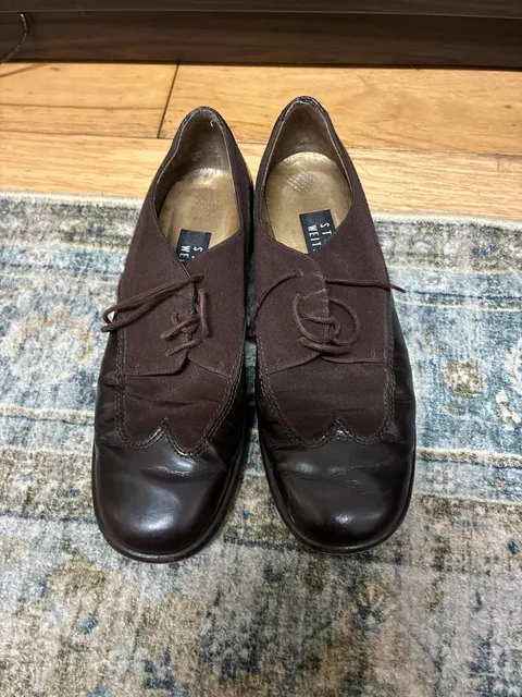 Vintage 1990s Stuart Weitzman Brown Oxford Shoes Size 6M