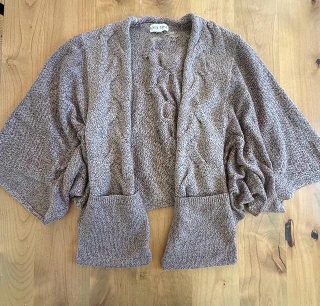 Knox Rose Open Front Cardigan Sweater Size M Cable Knit Multi-Color