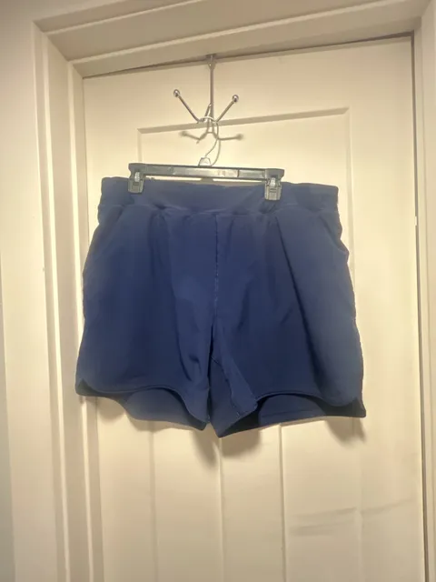 Lands' End Athletic Shorts Size 18W Navy Blue Workout Activewear