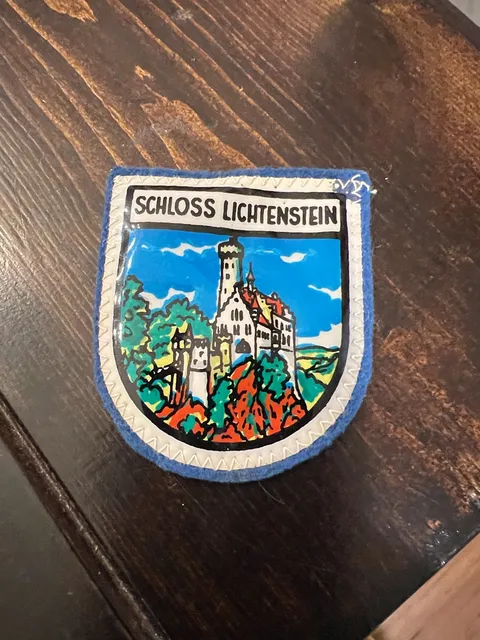 Vintage Schloss Lichtenstein Castle Souvenir Felt Patch