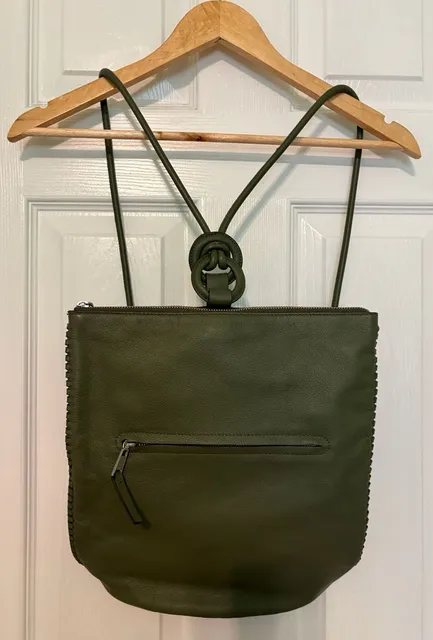 NWOT Treasure & Bond Olive Green Leather Convertible Backpack Purse