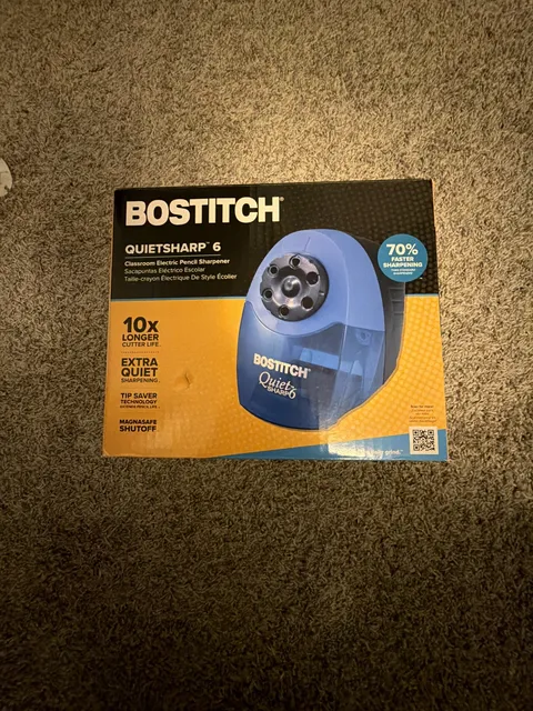 Bostitch QuietSharp 6 Classroom Electric Pencil Sharpener Blue