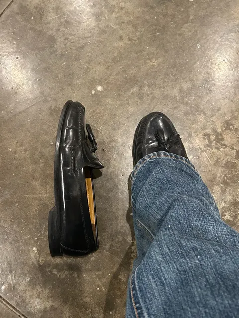 Cole Haan Tassel Loafers Size 9 Black Leather Dress Shoes