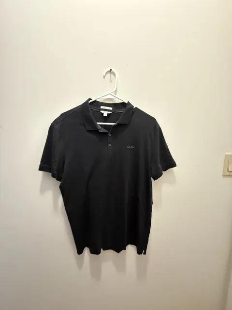 Calvin Klein Liquid Cotton Polo Size M Black
