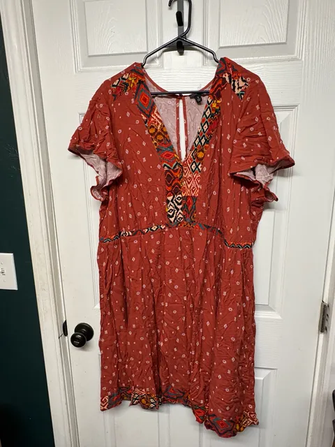 Torrid Mini Challis Border Tribal Print Skater Dress Size 3