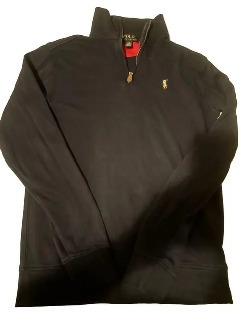 Polo Ralph Lauren Quarter Zip Sweatshirt Size L 14-16 kids Black
