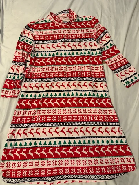Jollidays Christmas Dress Size Small Reindeer Fair Isle Print