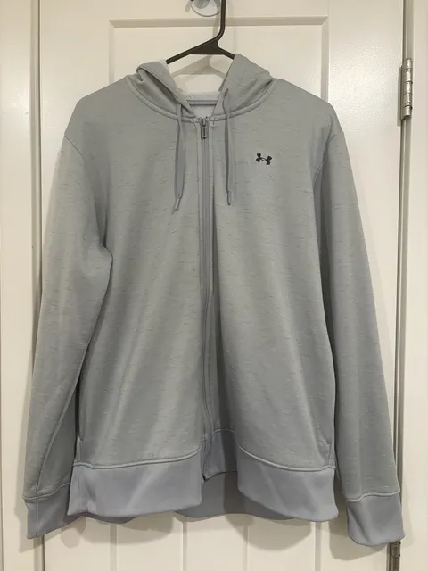 Under Armour Women’s XL Armour Fleece Full Zip Hoodie Gray Athletic Pockets