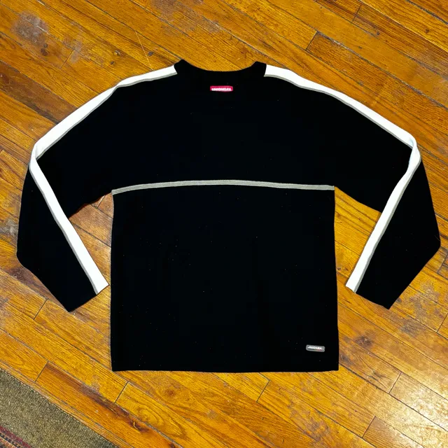 Vintage Y2K Unionbay Sweater Size M Black White Striped