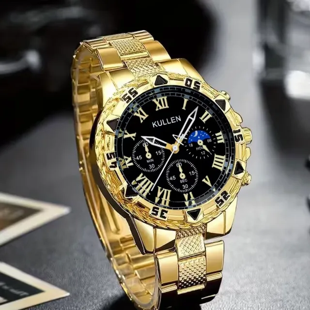 Kullen Gold Quartz Watch Roman Numeral Dial