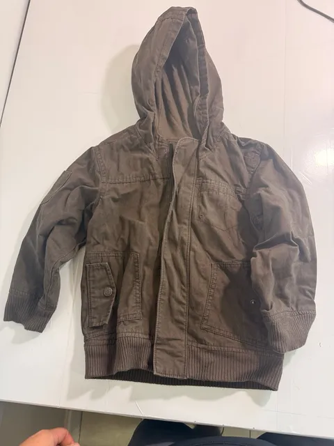 Old Navy Hooded Utility Jacket Size 5T Brown Canvas