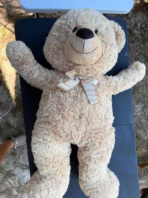 Giant Beige Teddy Bear Stuffed Animal with four babies