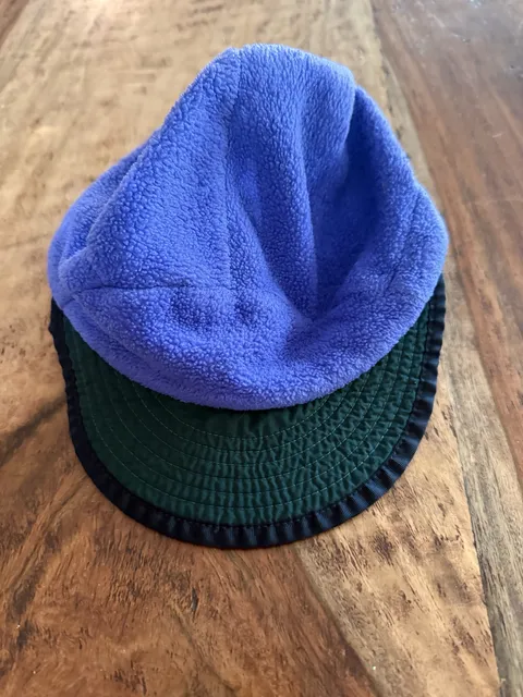 Patagonia Synchilla Duckbill Hat Size L Purple Green Fleece Cap Vintage