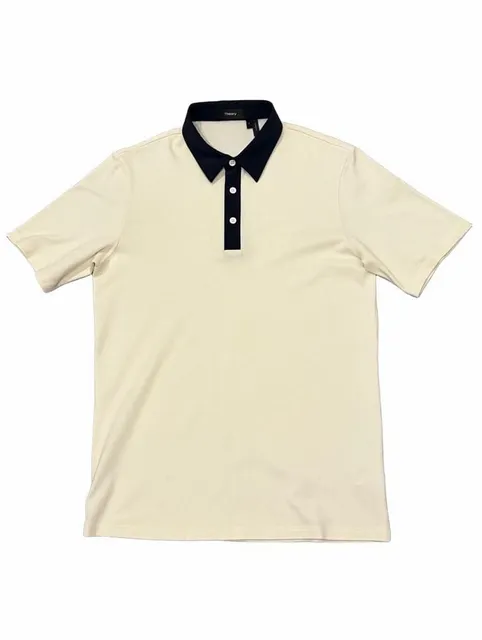 Theory Tech Polo Function Pique Size S White Navy