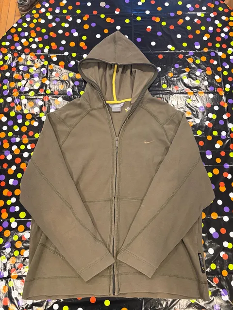Nike SEVEN7Y2 Zip Up Hoodie Size XL Green Thermal Waffle