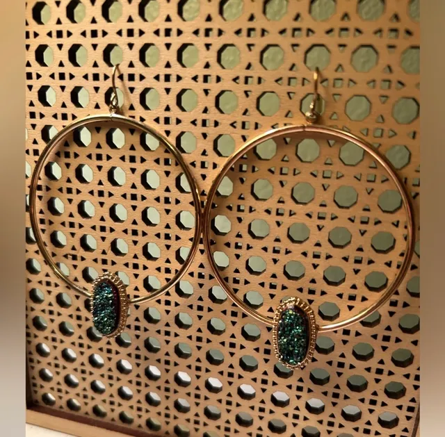 Kendra Scott Elora Earrings Rose Gold & Platinum Drusy Retired #0306