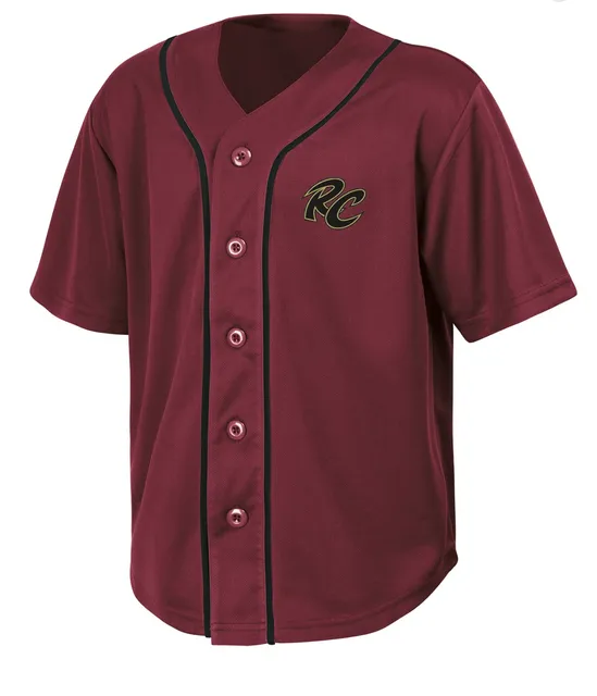 Sacramento River Cats Boys Baseball Jersey Burgundy Button Down L (10/12)