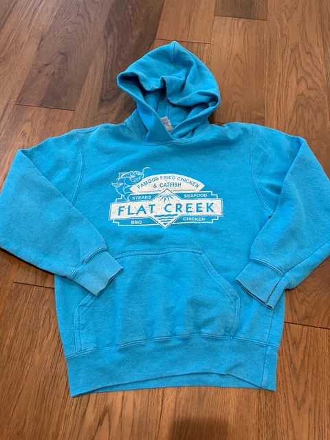 Port & Company Flat Creek Hoodie Youth Large Blue Sweatshirt