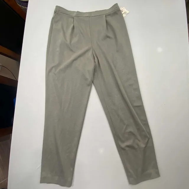 Norton McNaughton Pants Size L Gray Pull On Pleated Stretch