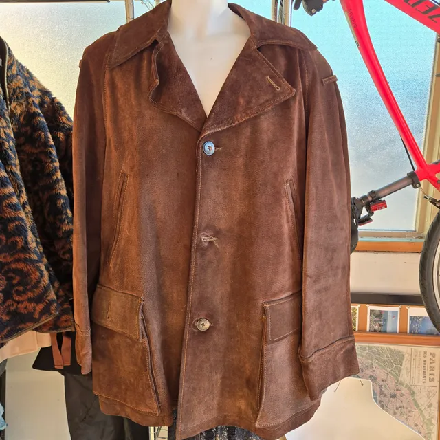 Walkers Quality Clothes Suede Jacket Size 46 Brown Faux Fur Lined