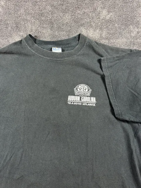 SEC Championship 2010 T-Shirt Size L Black Auburn Tigers Carolina Gamecocks