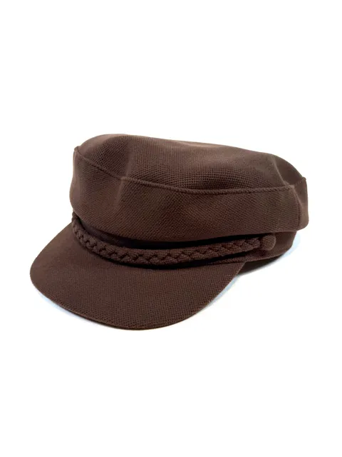 Women's Fisherman Cap One Size Heritage Workwear Old Money Dark Academia Indie Brown Pique Cabbie Baker Boy Greek Fiddler Captain Hat Braided Rope Trim Satin Lined