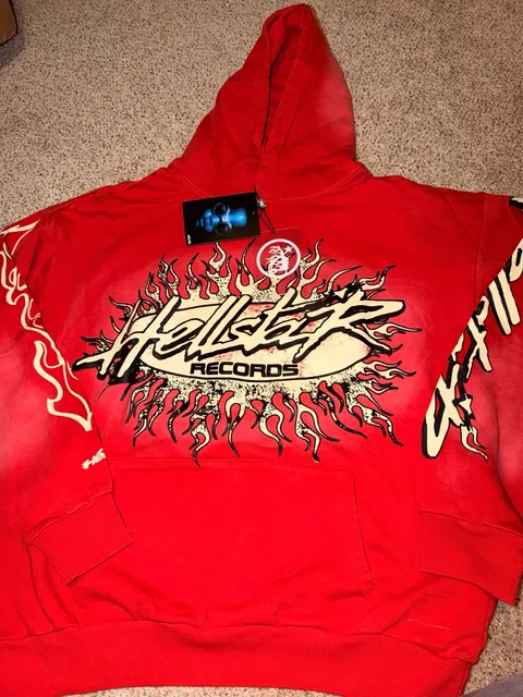 Hellstar Records Graphic Flame Hoodie Red