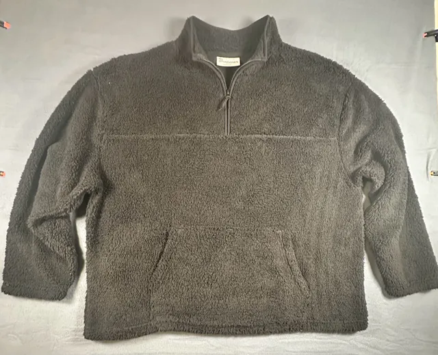 No Boundaries Sherpa Pullover Size 3XL Brown Fleece 1/4 Zip Sweatshirt