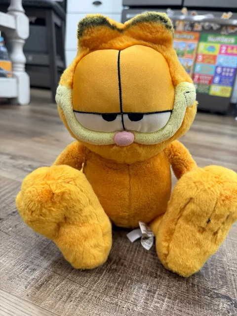 Vintage Aurora Garfield Plush Stuffed Animal Toy Orange Cat Paws