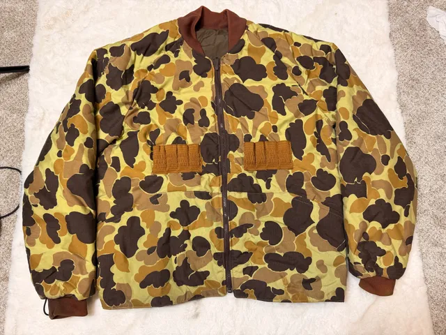 Vintage 80's LL Bean Duck Camo Hunting Jacket / Coat Size Large Made in USA - ,