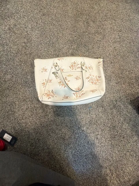 Coach Leather Prairie Satchel with Rose Print