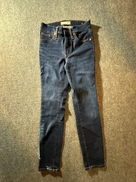 Madewell 9" High-Rise Skinny Jeans Size 24P Dark Wash Denim