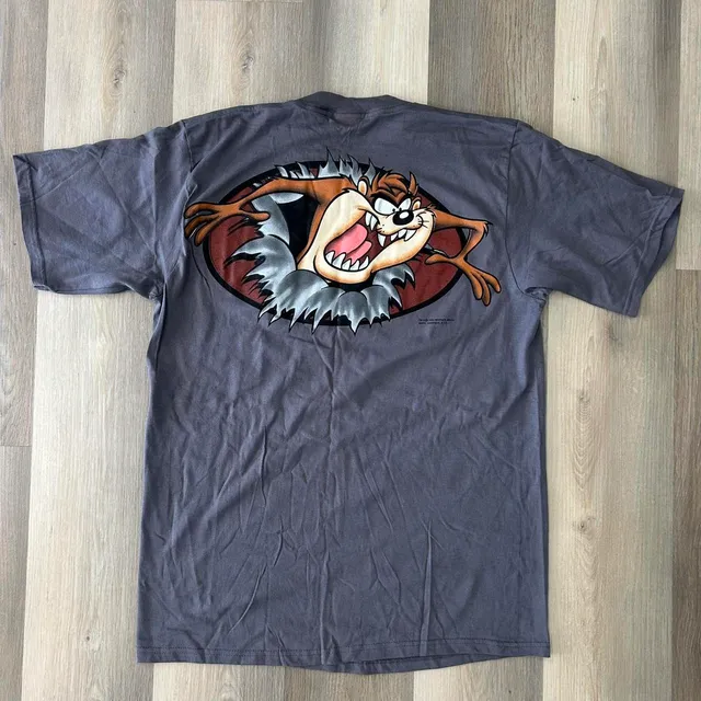 Changes Taz Looney Tunes T-Shirt Size XL Vintage 1995 Grey Graphic Tee