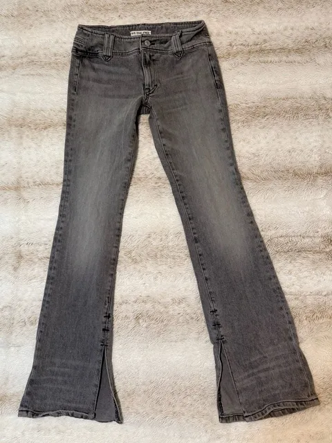 Free People We The Free Jeans Size 24 Gray Split Hem Bootcut Denim