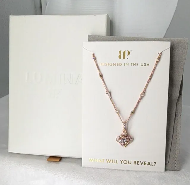 Lumina BP Chiseled Into Light Necklace Snowflake Rose Gold CZ
