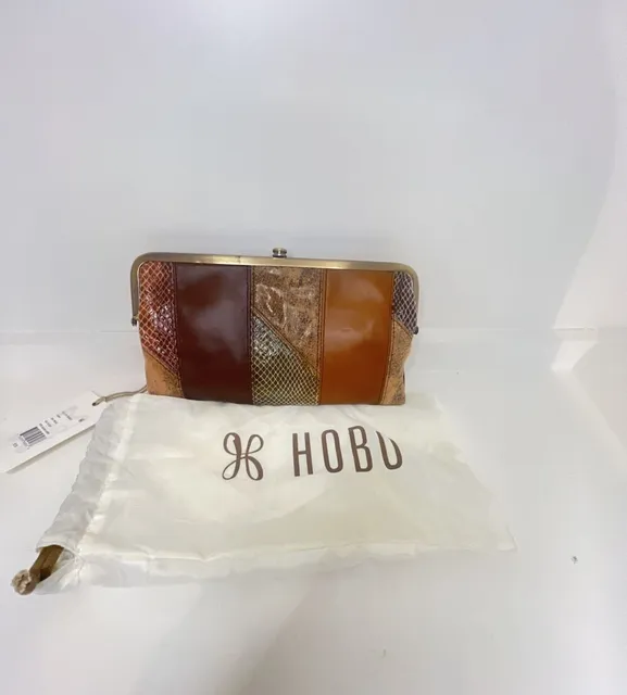 Hobo Lauren Wallet Patchwork Shimmer Snake Mocha Multi