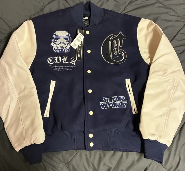 CVLA x Star Wars Stormtrooper Varsity Jacket Size S Navy White
